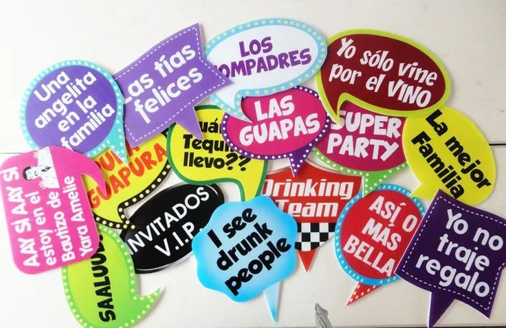 Letreros divertidos globos de dialogo photobooth photocall fiestas ... Letreros divertidos globos de dialogo photobooth photocall fiestas ...