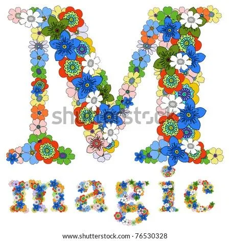 Letter M And Word Magic Floral; Vector. - 76530328 : Shutterstock