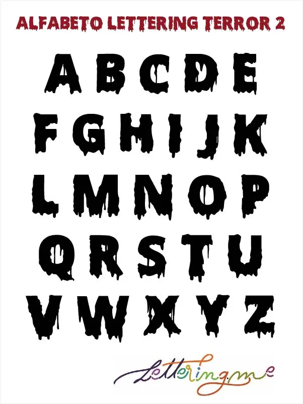 Lettering de Terror Efecto Sangre o Derretido: Origen, Alfabetos y Ejemplos - Lettering Lettering de Terror Efecto Sangre o Derretido: Origen, Alfabetos y Ejemplos - Lettering