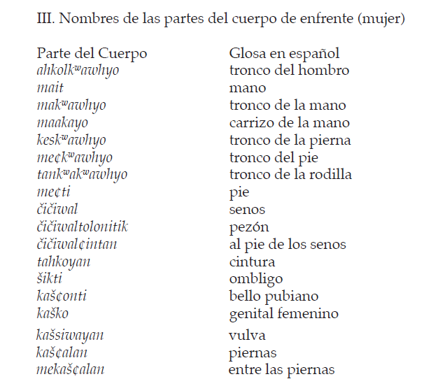 El léxico de las partes del cuerpo en el mexicano de la sierra ... El léxico de las partes del cuerpo en el mexicano de la sierra ...