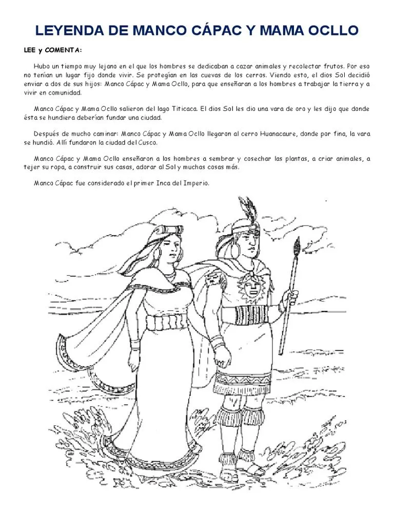 Leyenda de Manco Cápac y Mama Ocllo | PDF | Imperio Inca | Perú Leyenda de Manco Cápac y Mama Ocllo | PDF | Imperio Inca | Perú
