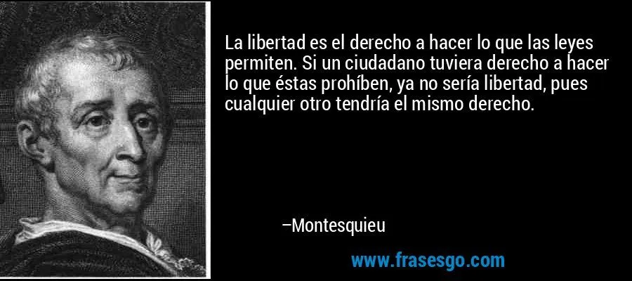 La libertad es el derecho a hacer lo que las leyes permiten ...