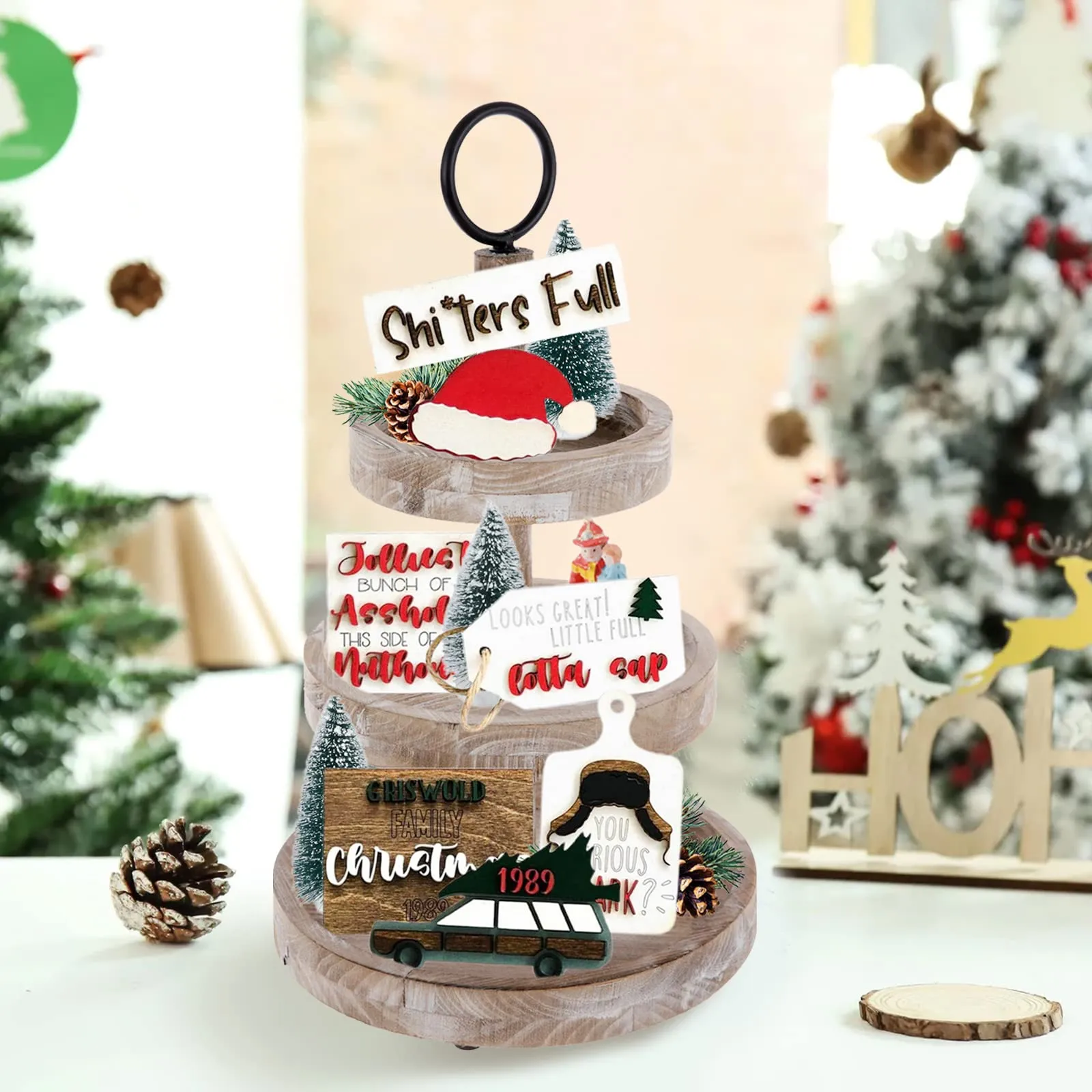 LIBOOI Decoración de bandeja de Navidad, 7 piezas de suministros rústicos  de otoño de granja, decoración de letreros de madera, carteles de mesa para  cocina, hogar, bar, (no incluida bandeja) : Amazon.com.mx: