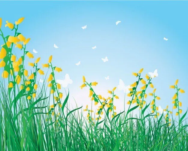 Libre de las flores hierba vector aislados fondo del cielo ... Libre de las flores hierba vector aislados fondo del cielo ...