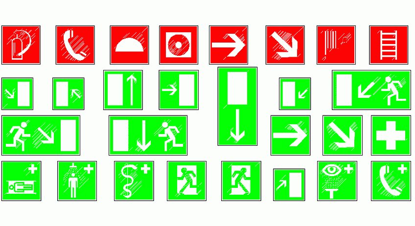 Librerías de Bloques AutoCAD: señales de evacuación y contraincendios Librerías de Bloques AutoCAD: señales de evacuación y contraincendios