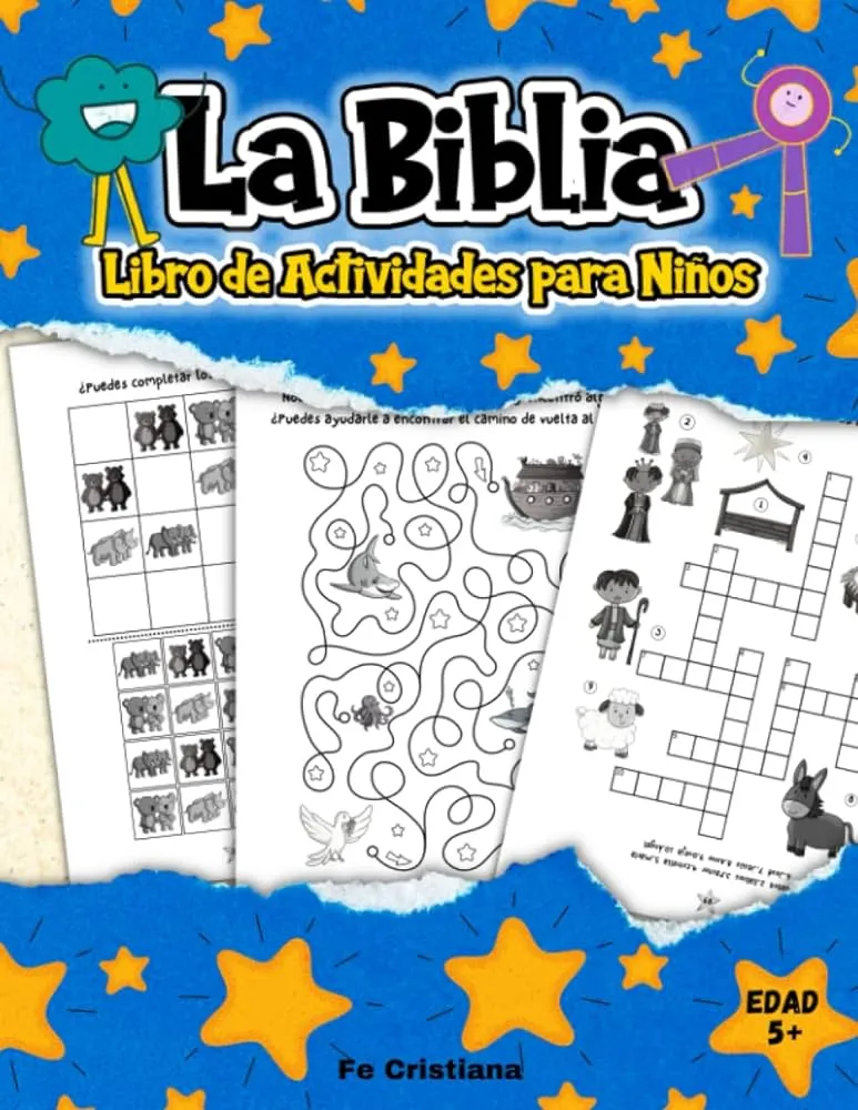 Libro de Actividades Bíblicas para Niños: Un Libro de Rompecabezas con Temática Bíblica para Niños Mayores de 5 Años, que Incluye Laberintos, ... Punto a Punto y Muchos más (Spanish Edition) : Libro de Actividades Bíblicas para Niños: Un Libro de Rompecabezas con Temática Bíblica para Niños Mayores de 5 Años, que Incluye Laberintos, ... Punto a Punto y Muchos más (Spanish Edition) :