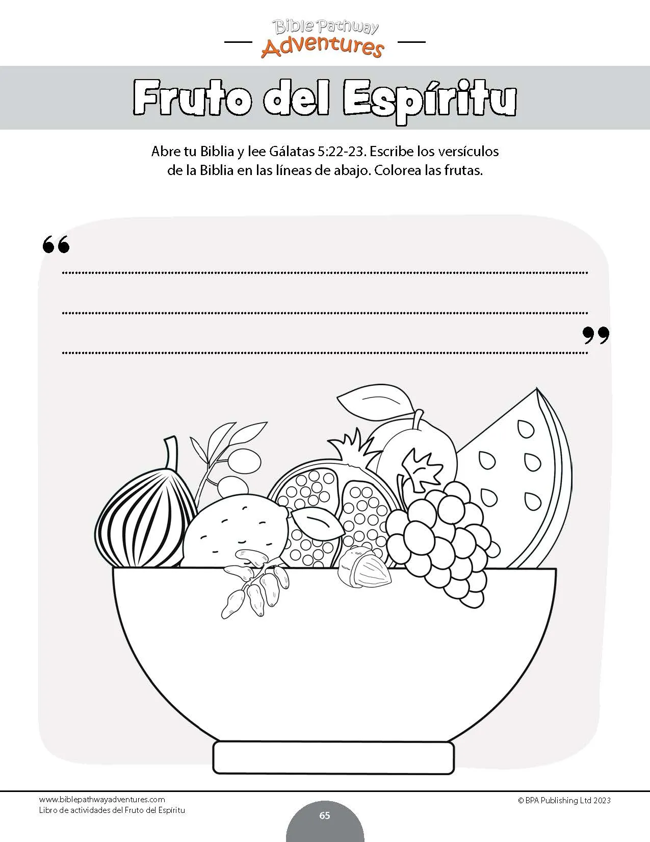 Libro de actividades del fruto del espiritu – Bible Pathway Adventures Libro de actividades del fruto del espiritu – Bible Pathway Adventures
