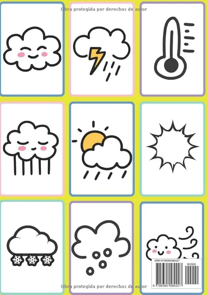 Mi Primer libro Sobre El Clima: Libro para colorear del clima para niños, actividades del ciclo del agua, información simplificada sobre el clima y el ciclo del agua para niños (Spanish Edition) : Mi Primer libro Sobre El Clima: Libro para colorear del clima para niños, actividades del ciclo del agua, información simplificada sobre el clima y el ciclo del agua para niños (Spanish Edition) :