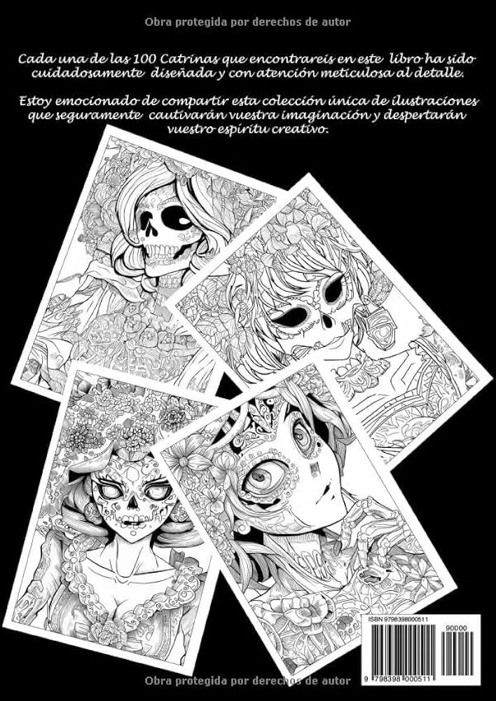 Libro de colorear para adultos - dibujos asombrosos - 100 Catrinas (Spanish Edition): Cortés Máximo, Fermín: 9798398000511: Amazon.com: Books Libro de colorear para adultos - dibujos asombrosos - 100 Catrinas (Spanish Edition): Cortés Máximo, Fermín: 9798398000511: Amazon.com: Books