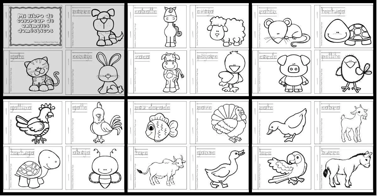 Mi libro de colorear de animales domésticos | Libros de animales, Iniciales, Animales Mi libro de colorear de animales domésticos | Libros de animales, Iniciales, Animales