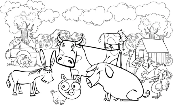 Libro para colorear con animales de granja 3 — Vector stock ... Libro para colorear con animales de granja 3 — Vector stock ...
