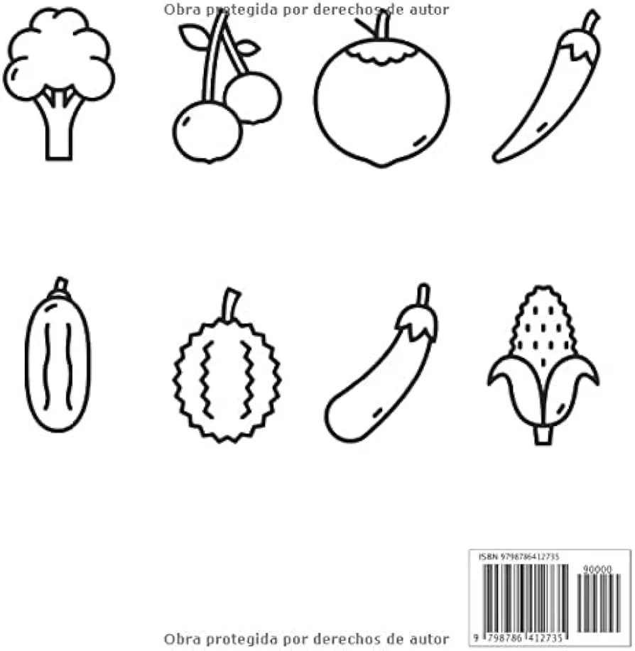 Libro para colorear de frutas y verduras para niños vol 2: Páginas  Divertidas Con Actividades Para Aprender Y Colorear Verduras Y Frutas Para  Niños Y ... Mucho Más. Ideas De Regalo (Spanish