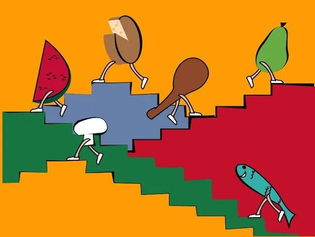 Libro para colorear sobre los buenos hábitos alimentarios