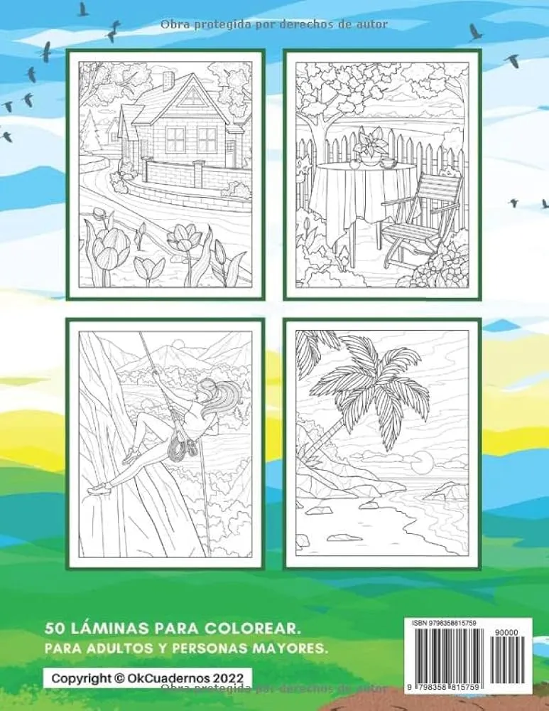 Libro de colorear Paisajes: 50 láminas para colorear adultos, niños y personas mayores | paisajes para colorear, animales y naturaleza | dibujos ... de vacaciones para adultos (Spanish Edition) : Cuadernos, Ok: Amazon.com.mx: Libros Libro de colorear Paisajes: 50 láminas para colorear adultos, niños y personas mayores | paisajes para colorear, animales y naturaleza | dibujos ... de vacaciones para adultos (Spanish Edition) : Cuadernos, Ok: Amazon.com.mx: Libros