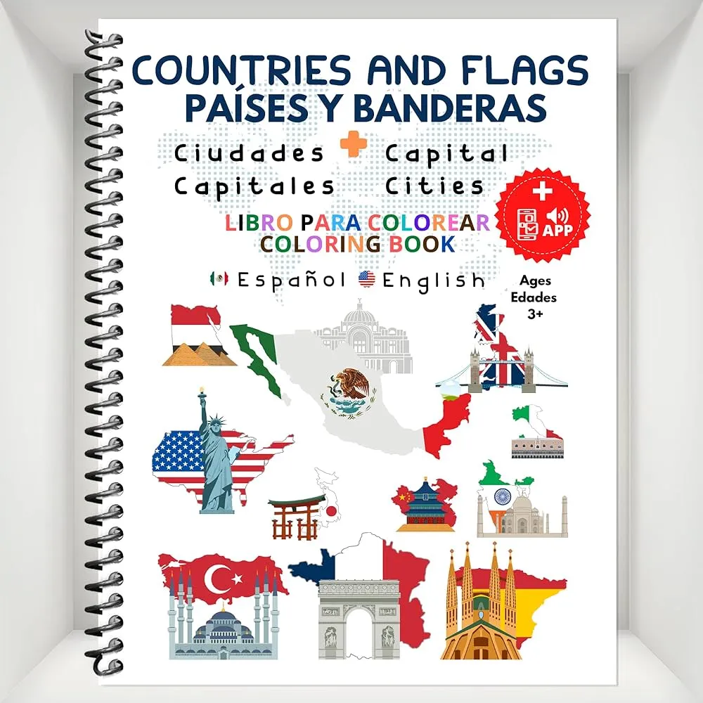 Libro para Colorear Países, Banderas, Capitales de Todo el Mundo con Audio, Niños y adultos - Inglés y Español, 228 Páginas : Amazon.com.mx: Productos Handmade Libro para Colorear Países, Banderas, Capitales de Todo el Mundo con Audio, Niños y adultos - Inglés y Español, 228 Páginas : Amazon.com.mx: Productos Handmade