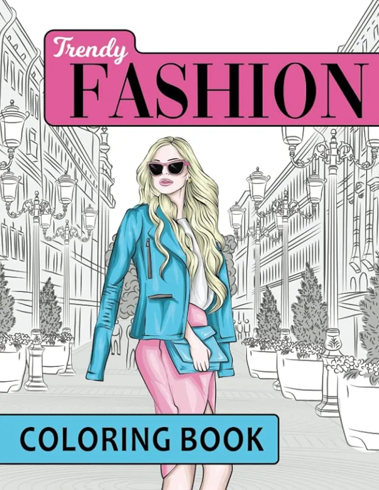 Libro de moda para colorear: más de 100 trajes de moda divertidos para mujeres y niñas con dibujos de diseño magníficos para adultos y adolescentes (grandes páginas para colorear) : Ocean, Bright: Libro de moda para colorear: más de 100 trajes de moda divertidos para mujeres y niñas con dibujos de diseño magníficos para adultos y adolescentes (grandes páginas para colorear) : Ocean, Bright: