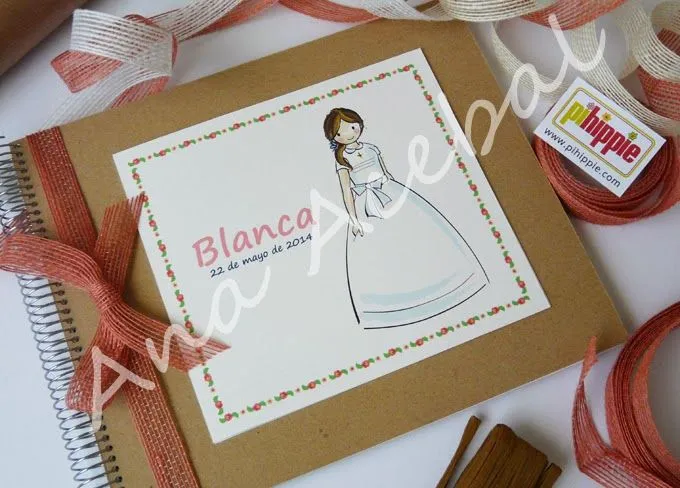 Libro de recuerdos de Comunión personalizado hecho a mano. Libro de recuerdos de Comunión personalizado hecho a mano.
