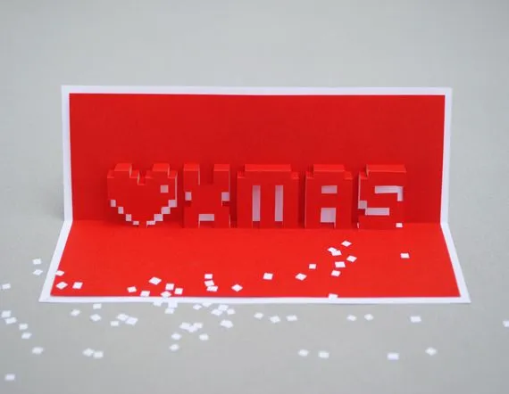 Libros Pop-Up Books Cards: Tarjetas Navideñas Pop-Up Pixeleadas Libros Pop-Up Books Cards: Tarjetas Navideñas Pop-Up Pixeleadas