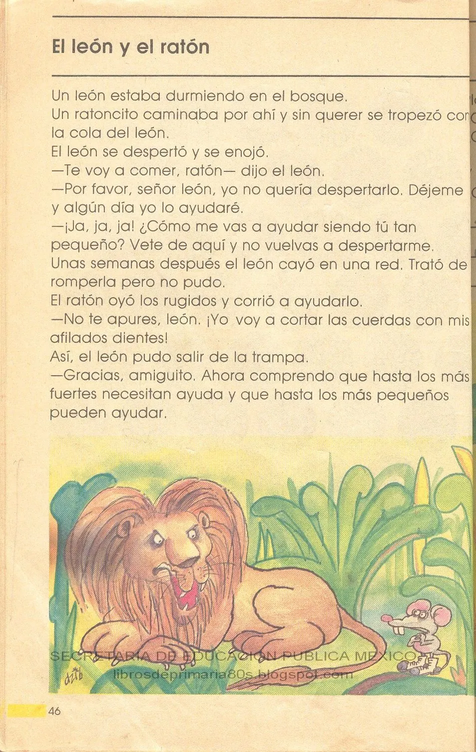 Libros de Primaria de los 80's: El león y el ratón (Mi libro de ... Libros de Primaria de los 80's: El león y el ratón (Mi libro de ...