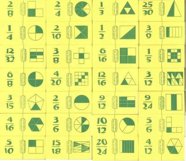 Domino de fracciones para imprimir - Imagui