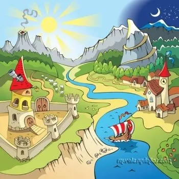 Fotomural paisaje de cuento. Mural paisaje de cuento Fotomural paisaje de cuento. Mural paisaje de cuento