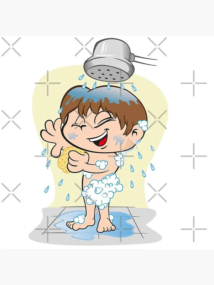 Lienzo for Sale con la obra «Ilustración que representa a un niño cuidando  su higiene personal, bañándose» de LucianoCosmo | Redbubble