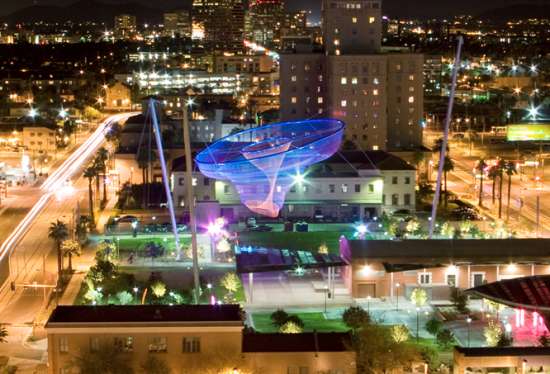 Threaded Neon Installations : Janet Echelman String Sculptures Threaded Neon Installations : Janet Echelman String Sculptures
