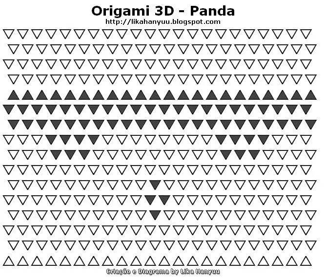 Lika Hanyuu －折り紙－XD: [Origami Shugei] Panda - Block Folding