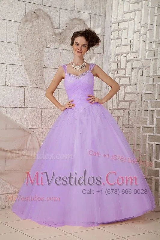 Lila Vestido De Fiesta Tirantes Hasta El Suelo Tul Bordado ... Lila Vestido De Fiesta Tirantes Hasta El Suelo Tul Bordado ...
