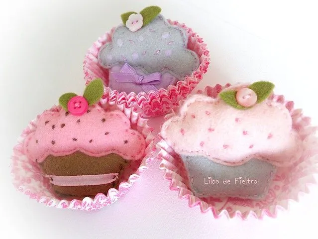 Lilos de fieltro"": DIADEMAS CUPCAKES