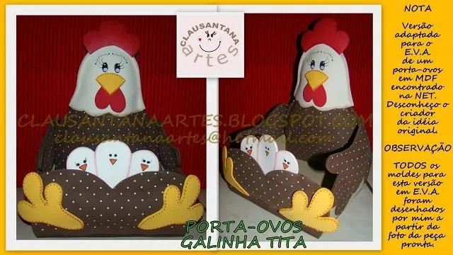 Linda gallina porta huevos en fomi para cocina con moldes (de la ... Linda gallina porta huevos en fomi para cocina con moldes (de la ...