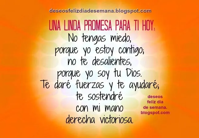 Linda Promesa de Dios para ti. Frases de Aliento | Deseos Feliz ...