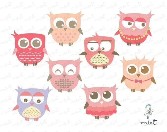 Linda Rosa bebé búho imágenes prediseñadas para por memomint Linda Rosa bebé búho imágenes prediseñadas para por memomint