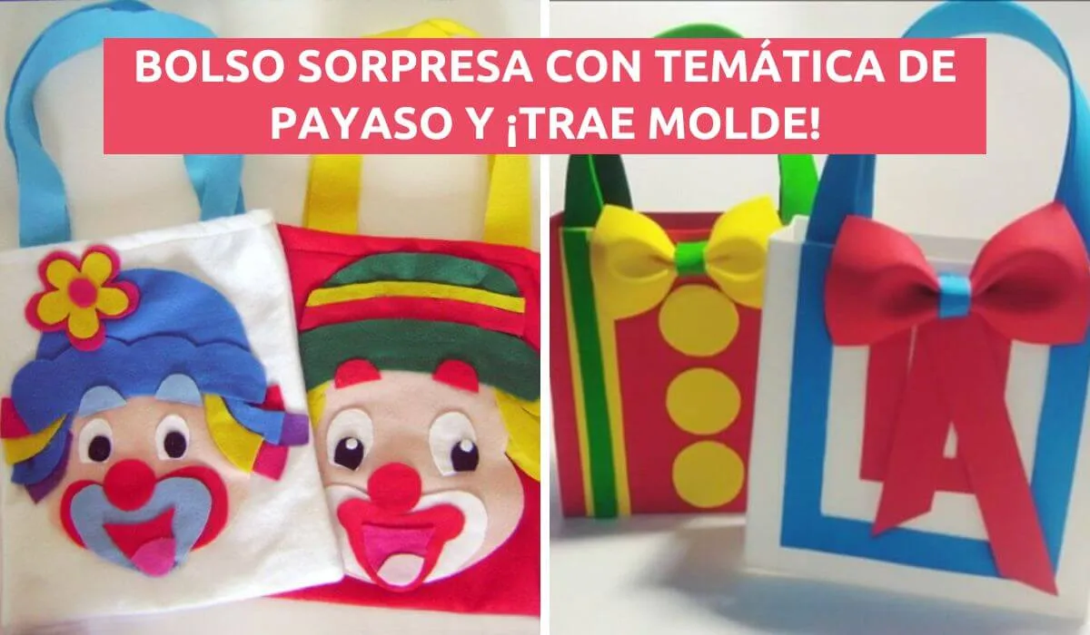 LINDAS IDEAS DE BOLSOS SORPRESA CON MOLDE CON MOTIVO DE PAYASO PARA NIÑOS. ¡LA # 12 TE ENCANTARÁ! - Manualidades eli LINDAS IDEAS DE BOLSOS SORPRESA CON MOLDE CON MOTIVO DE PAYASO PARA NIÑOS. ¡LA # 12 TE ENCANTARÁ! - Manualidades eli
