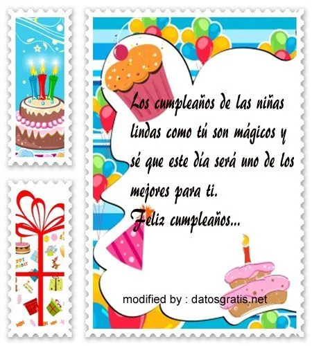 Lindas Imàgenes Con Frases De Cumpleaños Para Una Niña | Mensajes ...