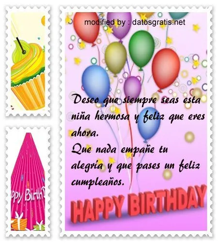 Lindas Imàgenes Con Frases De Cumpleaños Para Una Niña | Mensajes ...