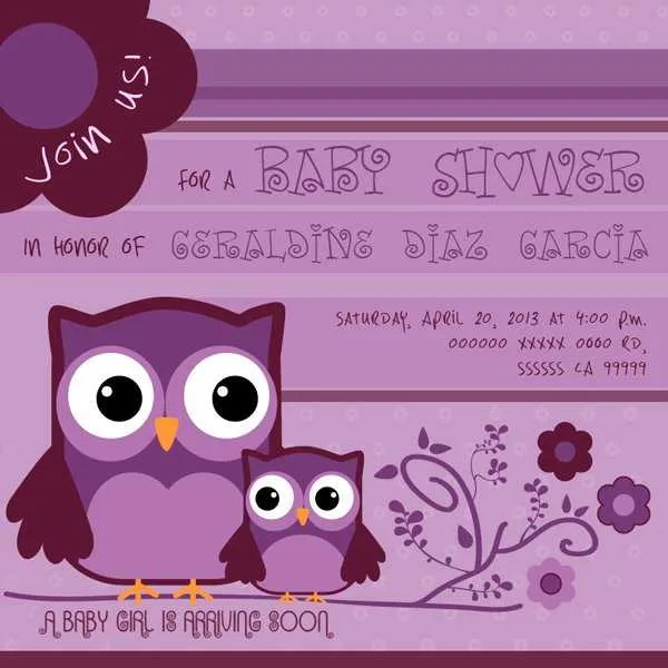 Lindas invitaciones para tu baby shower | Fiesta101