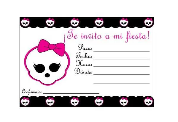 Las más lindas invitaciones para tu fiesta Monster High! | Fiesta101 Las más lindas invitaciones para tu fiesta Monster High! | Fiesta101
