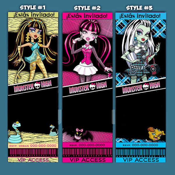 Las más lindas invitaciones para tu fiesta Monster High! | Fiesta101