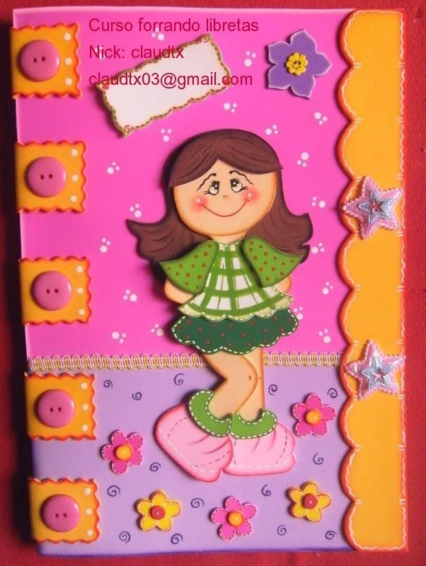lindas manualidades: Carpeta decorada con moldes lindas manualidades: Carpeta decorada con moldes