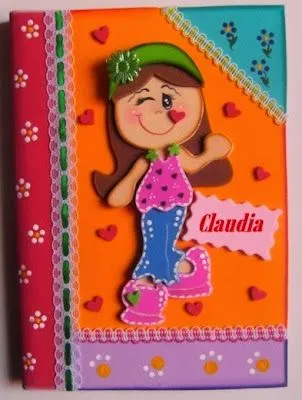 lindas manualidades: Cuadernos decorados con foamy lindas manualidades: Cuadernos decorados con foamy