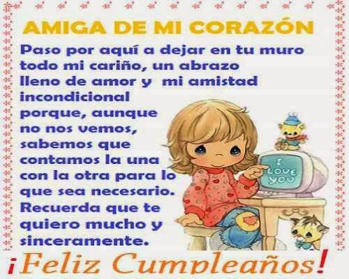 Lindas palabras de cumple para regalar a 1 amiga ~ Frases de ...