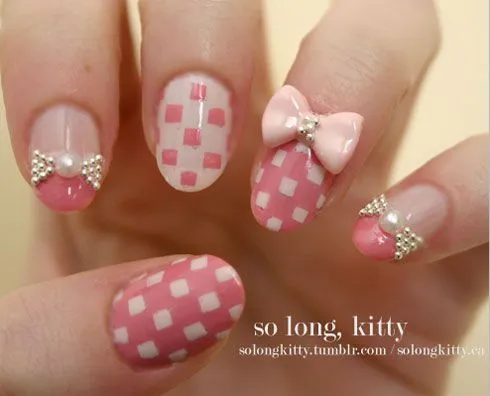 Lindisima Blog: Diseño de uñas con cuadritos Lindisima Blog: Diseño de uñas con cuadritos