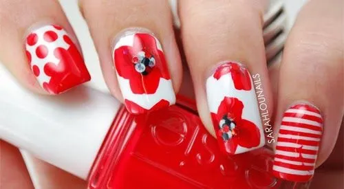 Lindisima Blog: Diseños de uñas fáciles en rojo Lindisima Blog: Diseños de uñas fáciles en rojo