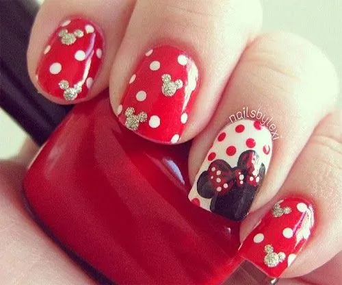 Lindisima Blog: Uñas decoradas con Minnie Mouse