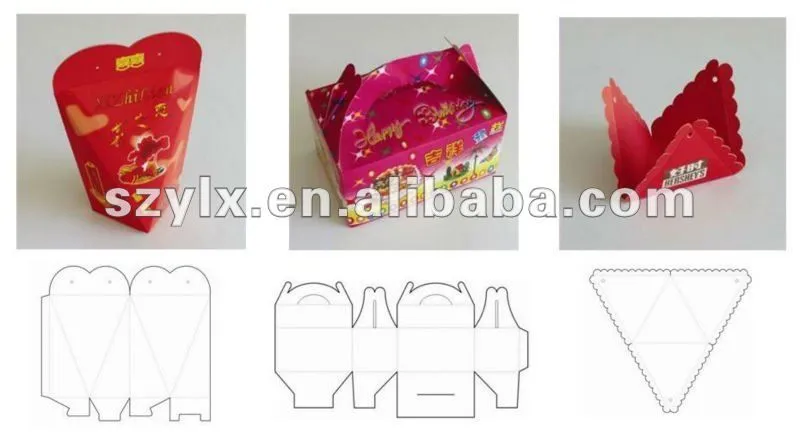 Lindo 3d del arte de la caja de regalo con plantilla para la ...