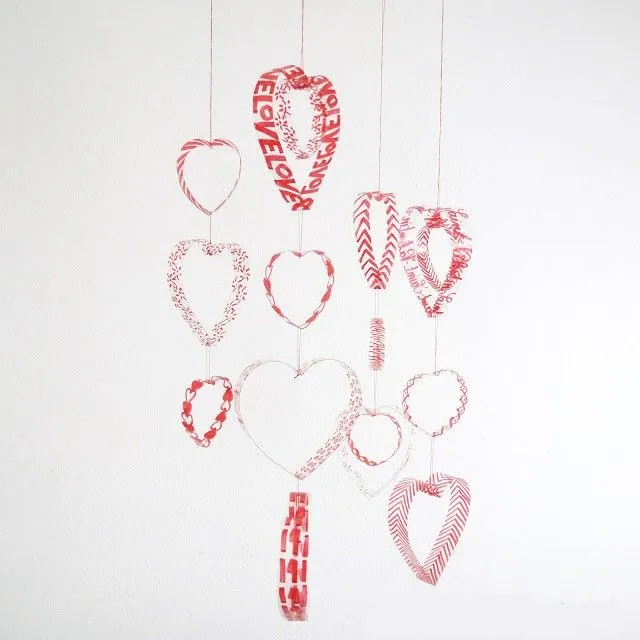 Lindo Colgante de corazones - Manualidades para San Valentin ~ Un ... Lindo Colgante de corazones - Manualidades para San Valentin ~ Un ...