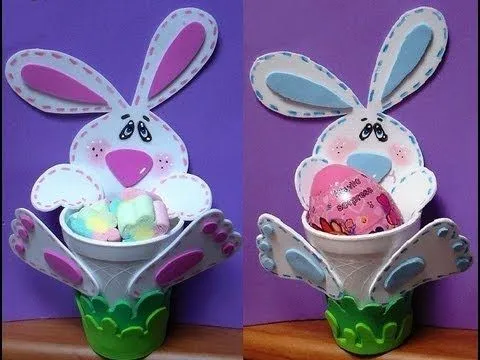 COMO HACER UN LINDO CONEJITO DULCERO / BUNNY FOMI DIY - YouTube