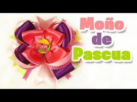 Lindo moño de liston para el dia de Pascua (Moños para niñas ...