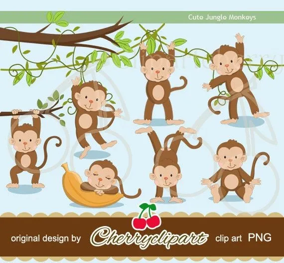 Lindo monos selva digital clipart para Personal y comercial - Etsy México Lindo monos selva digital clipart para Personal y comercial - Etsy México